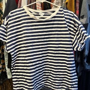 J. Crew Blue and White Striped Tee